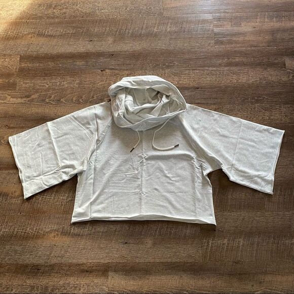 Namastetics Hoodie Athleisure NEW Activewear Pullover Lounge XL Grey Crop - Picture 5 of 15